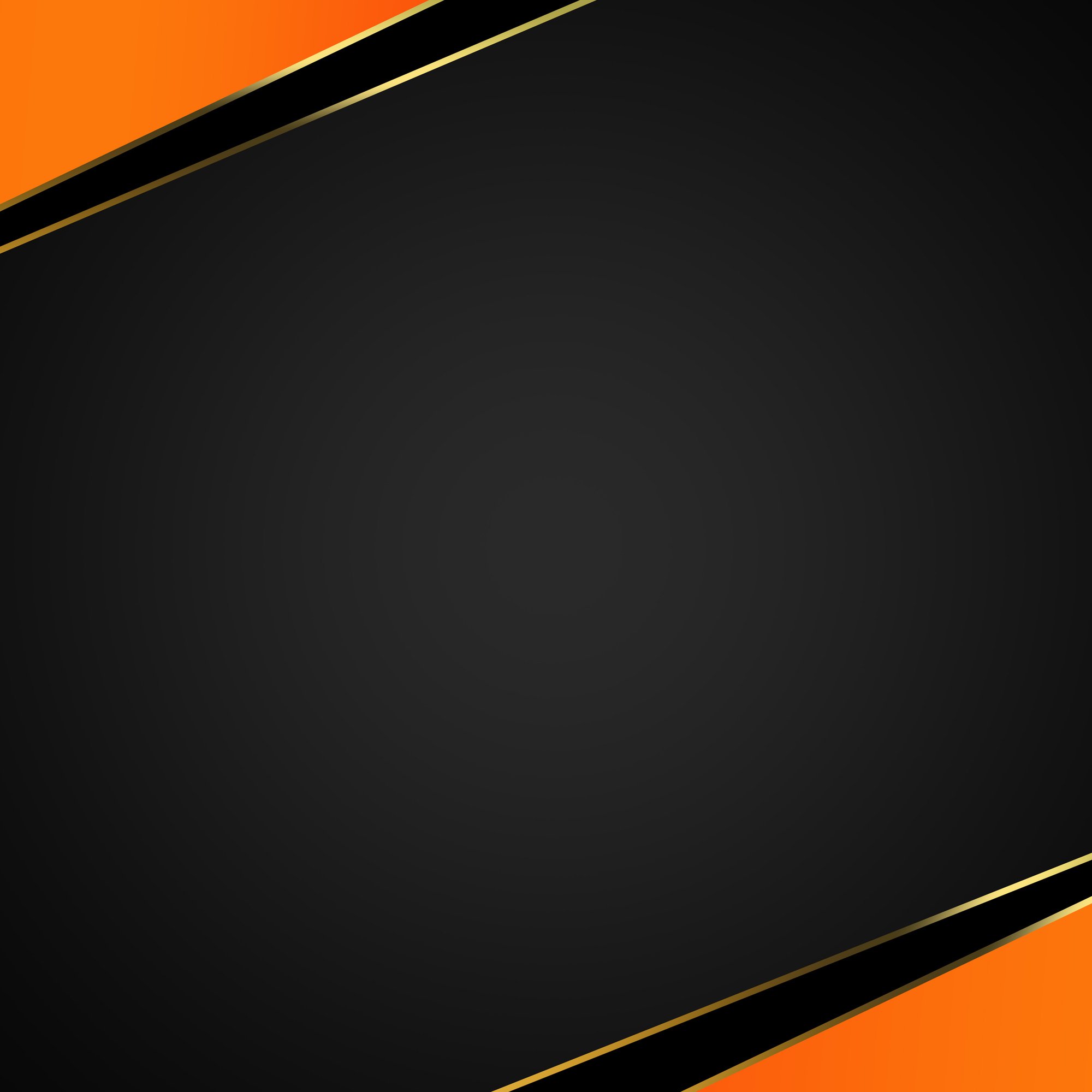 black background orange line gold frame